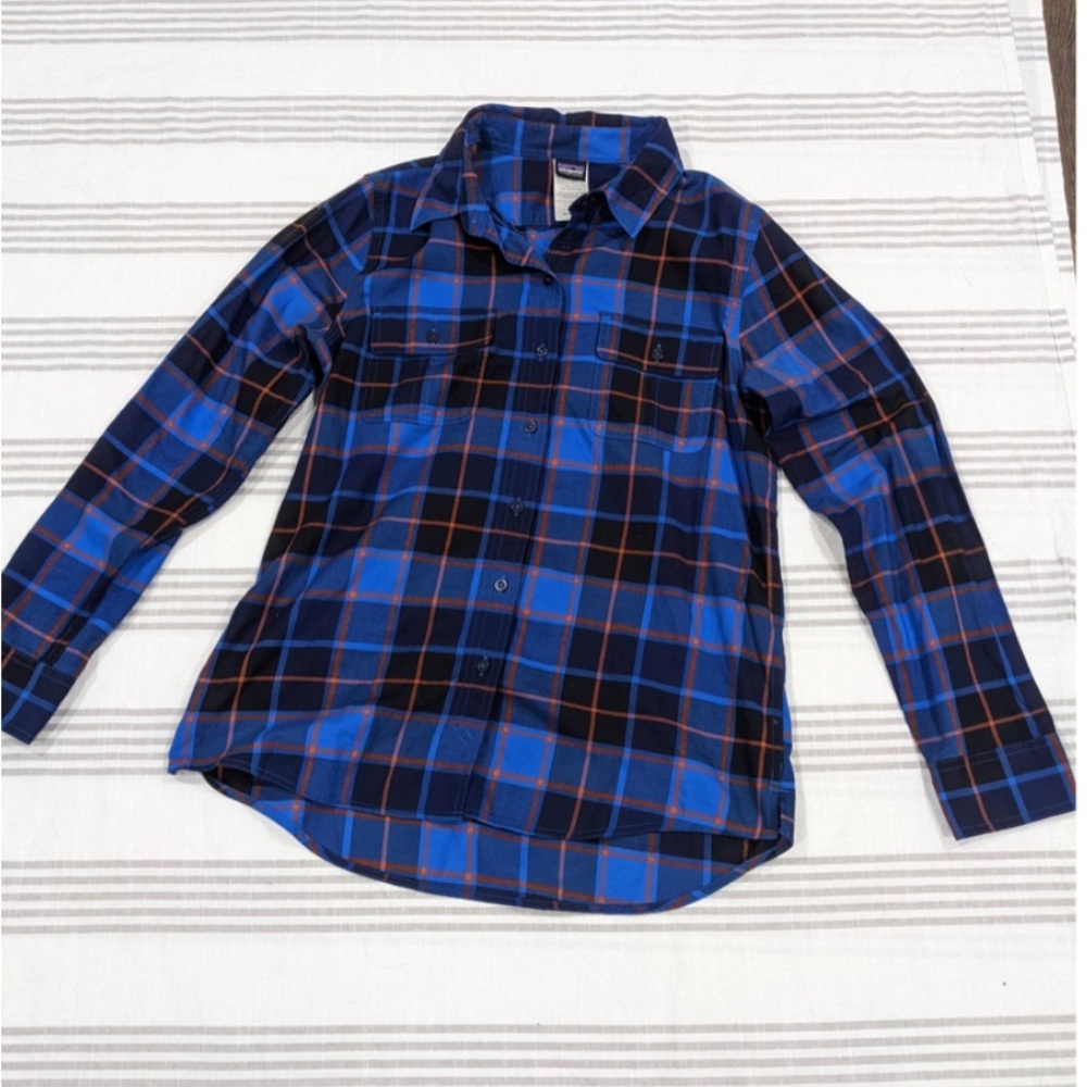 Organic Cotton Women's Patagonia Blue Plaid Flannel